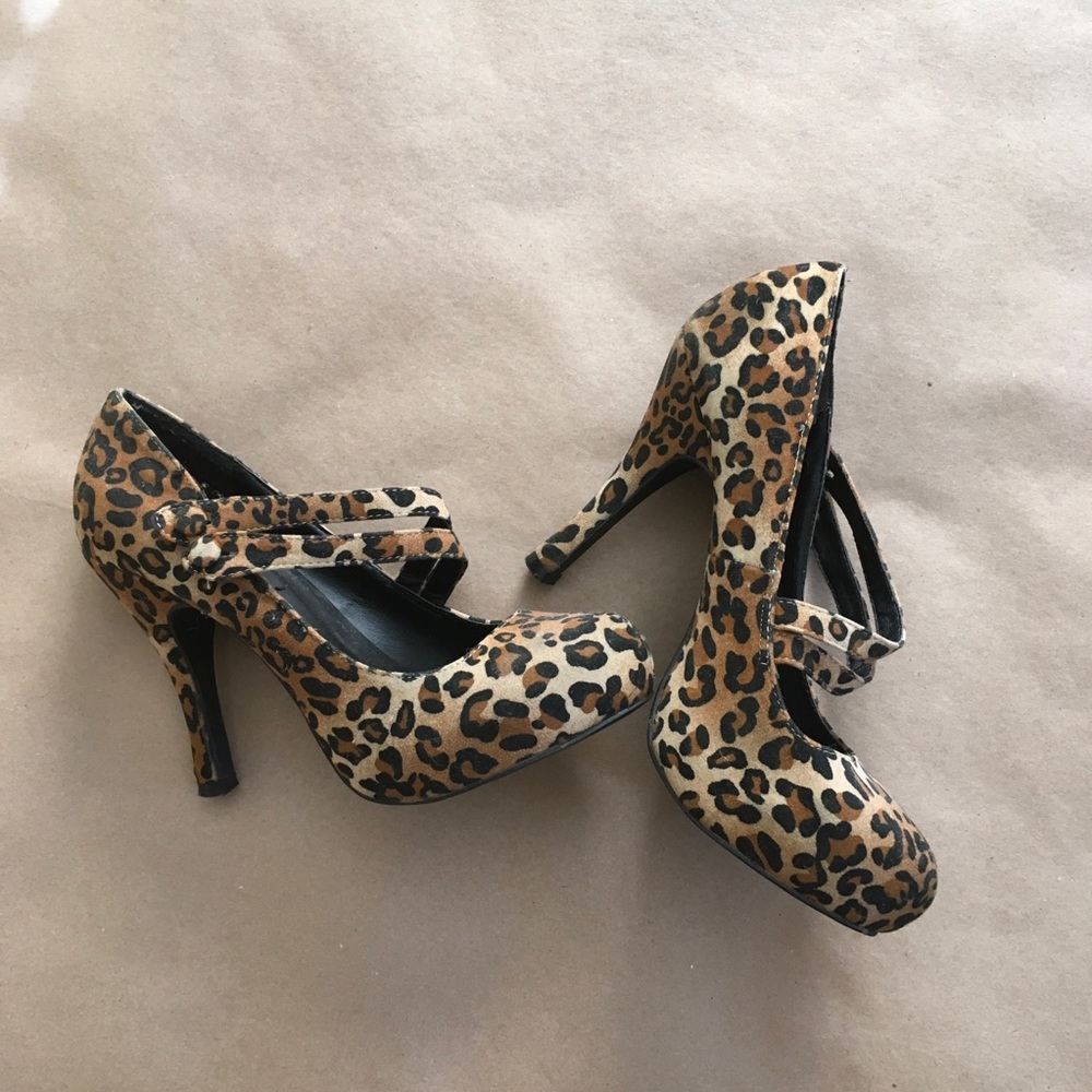 Qupid Leopard Print Heels